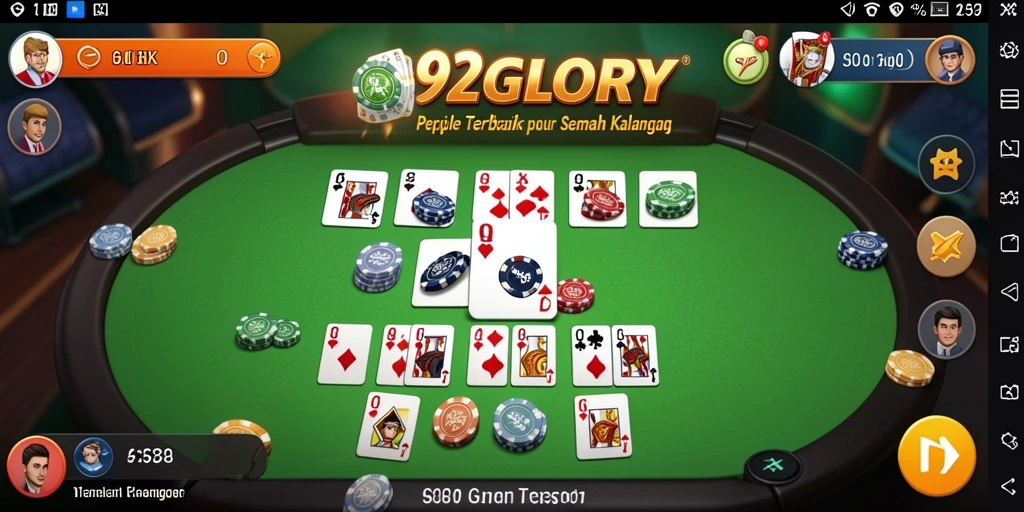 Screenshot gameplay seru 92GLORY menampilkan aksi Gaple yang menarik.