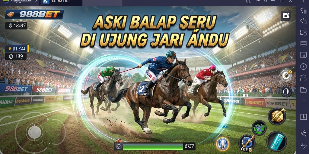 Screenshot 988BET menampilkan momen seru balapan di lintasan.