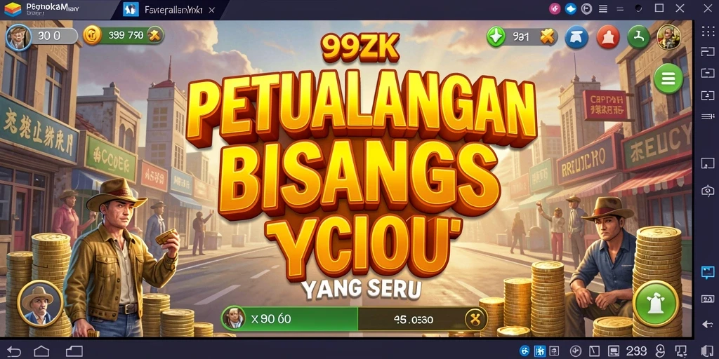 Tampilan gameplay 99ZK yang menampilkan pengelolaan bisnis.