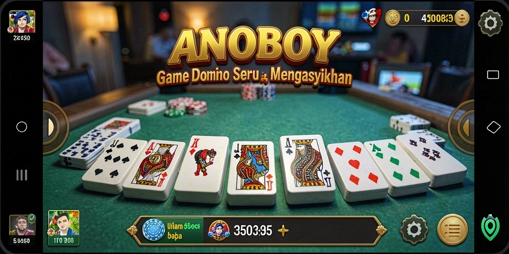 Gameplay ANOBOY yang seru dan menegangkan dalam permainan domino.