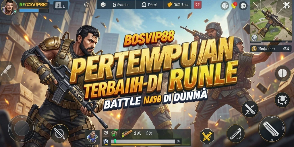 Screenshot menunjukkan aksi seru dalam gameplay Battle Royale di BOSVIP88.