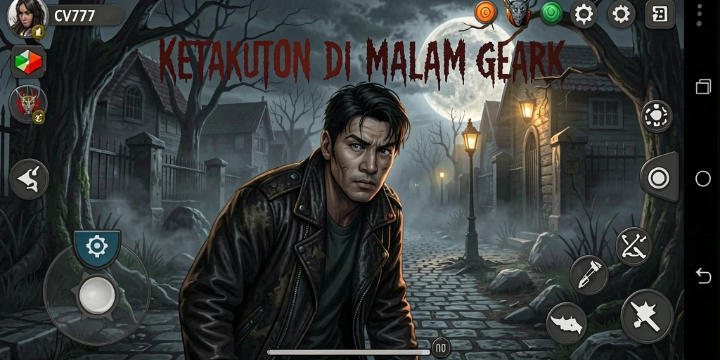 Tampilan gameplay CV777 yang mendebarkan dengan suasana horor mencekam.