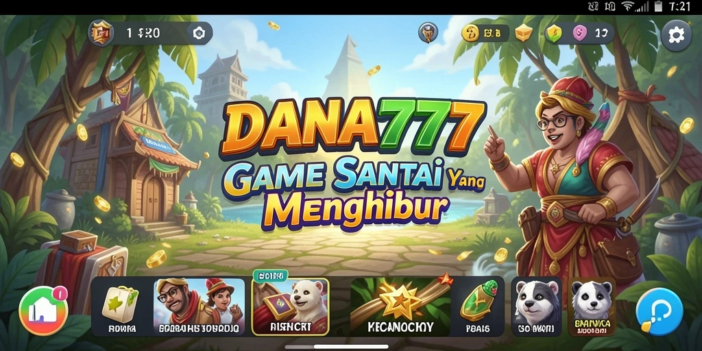 Tangkapan layar DANA777 menampilkan gameplay yang ceria dan menghibur.
