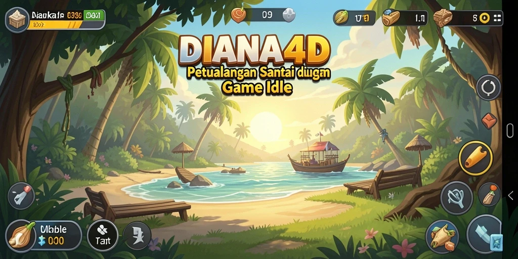 Screenshot gameplay utama DIANA4D menampilkan desain menarik dan mekanisme Idle.