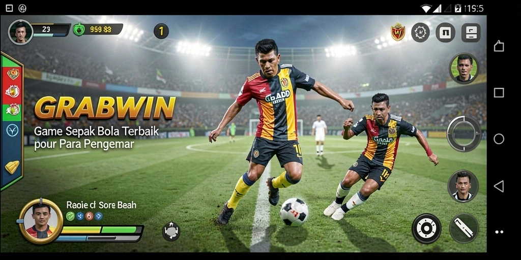 Tampilan game sepak bola yang mendebarkan dan menyenangkan.