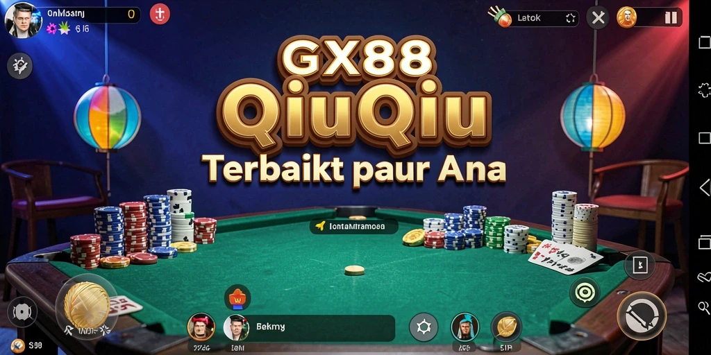 Screenshot GX88 menampilkan aksi seru permainan QiuQiu.