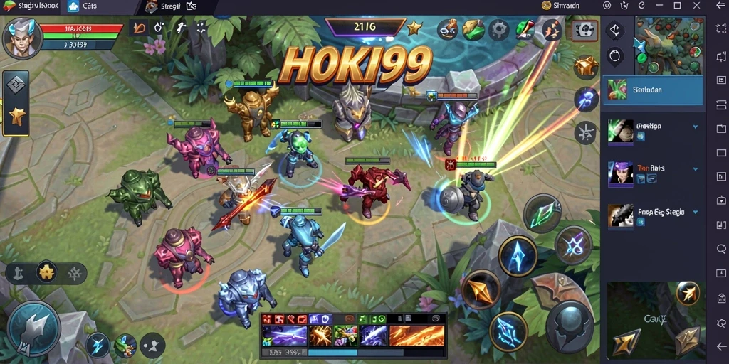Screenshot HOKI99 menampilkan pertempuran strategis yang intens.