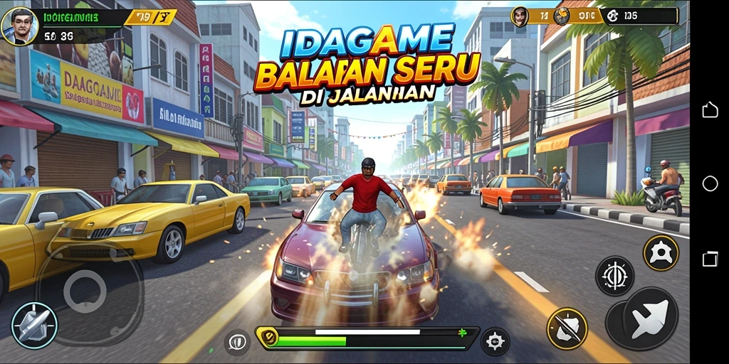 Gameplay balapan seru dalam IDAGAME dengan grafis memukau.