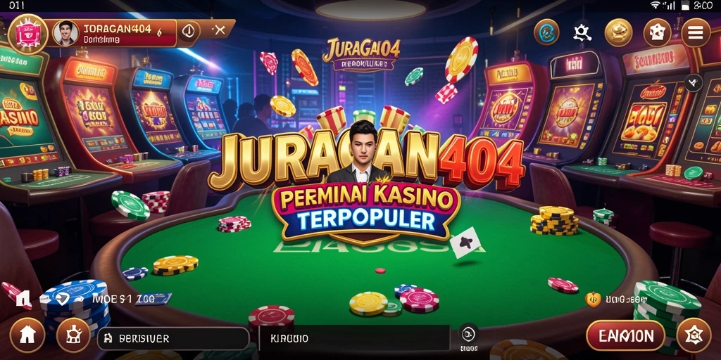 Tampilan gameplay menarik dari JURAGAN404 dengan suasana kasino.