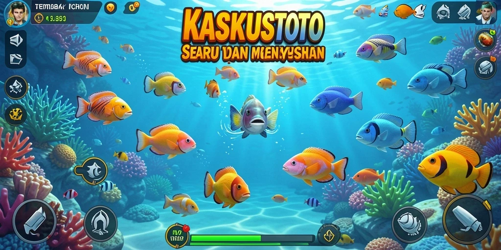 Screenshot gameplay KASKUSTOTO menampilkan momen tangkapan ikan yang seru.