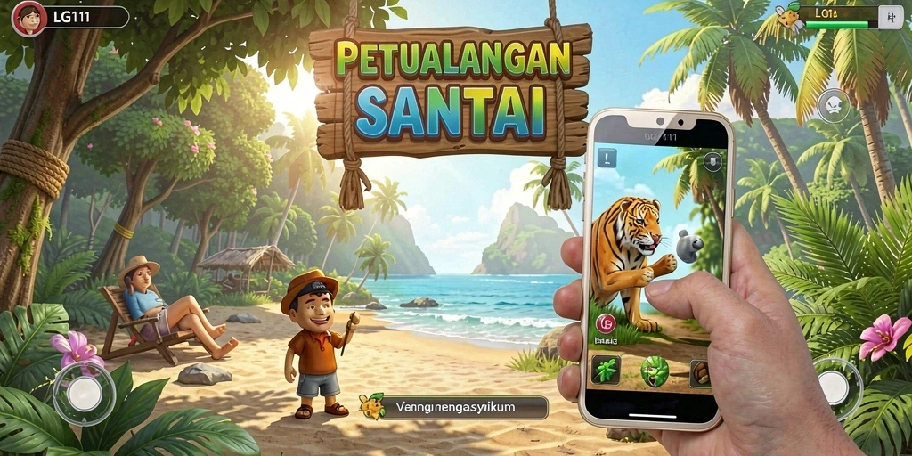 Tampilan gameplay LG111 yang cerah dan menyenangkan.