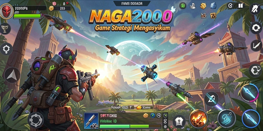 Screenshot NAGA2000 menampilkan gameplay yang intens dan strategis.