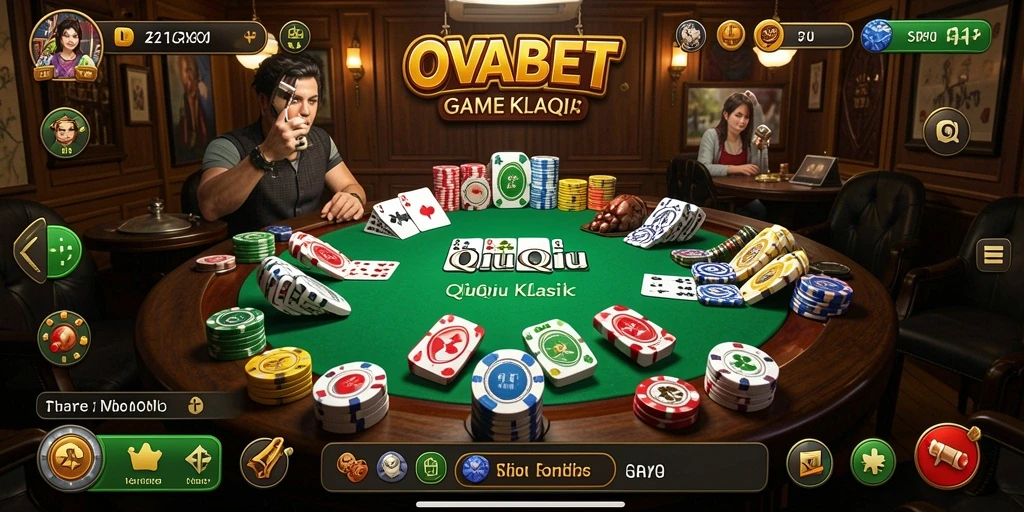 Screenshot gameplay OVABET yang menunjukkan suasana seru QiuQiu.