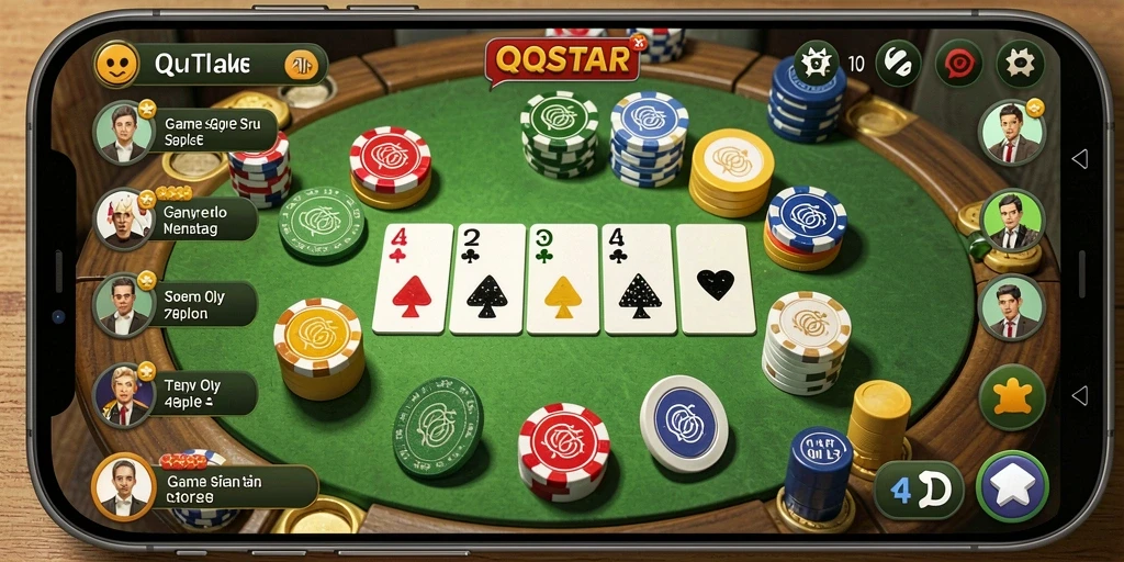 Screenshot gameplay Gaple yang menegangkan dan seru di QQSTAR.
