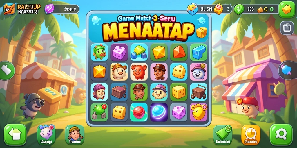 Tampilan gameplay menarik dari RAKYATJP dengan blok warna-warni.
