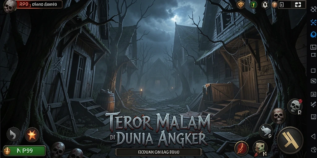 Screenshot gameplay RP99 yang menunjukkan suasana menyeramkan dan karakter menakutkan.