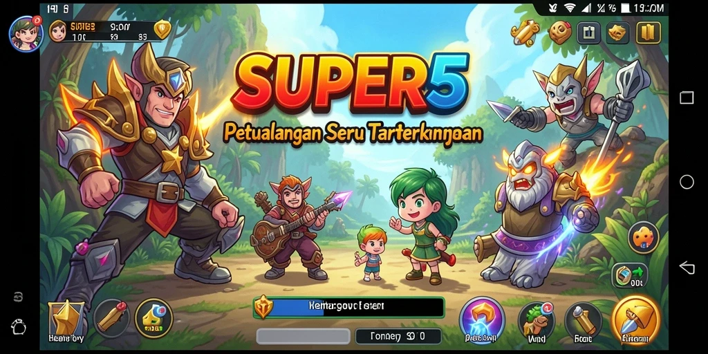 Gameplay SUPER5 menampilkan petualangan seru di dunia yang penuh misteri.