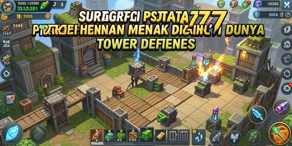 Tampilan gameplay SURGA77 menonjolkan strategi pertahanan yang unik.