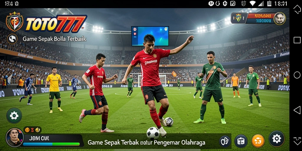Tangkapan layar TOTO777 menampilkan aksi mendebarkan di lapangan sepak bola.