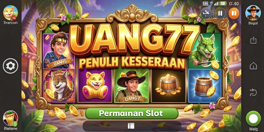 Tampilan gameplay menarik dari slot UANG77 yang penuh warna.