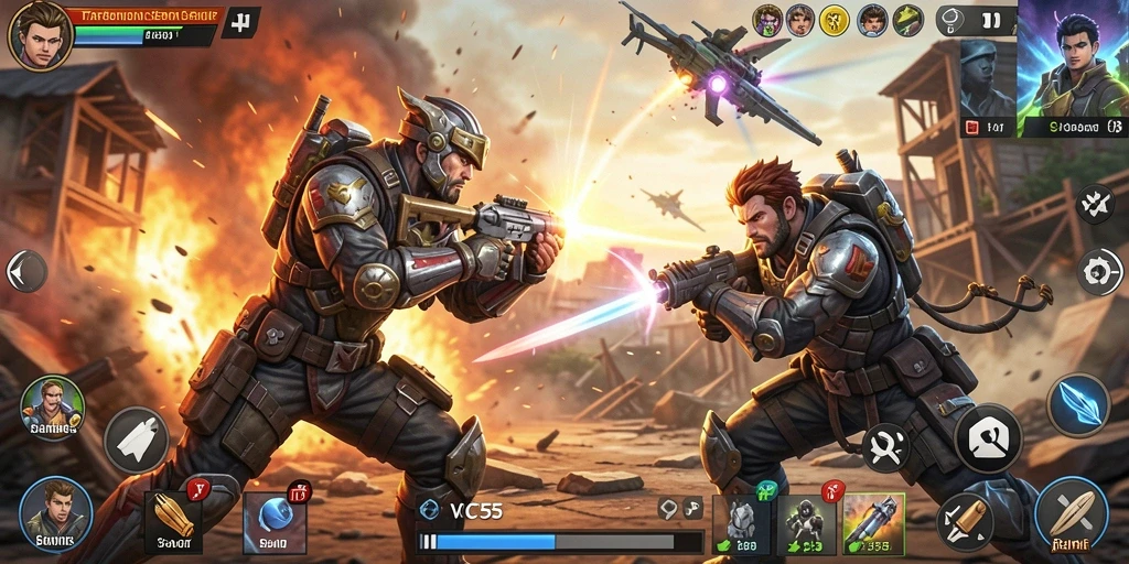 Tampilan gameplay <strong>VC55</strong> yang menegangkan dan seru saat bertarung.