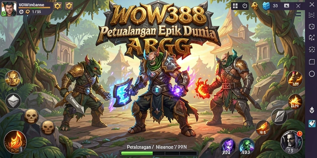 Screenshot gameplay <strong>WOW388</strong> menampilkan aksi pertarungan seru dalam dunia ARPG.